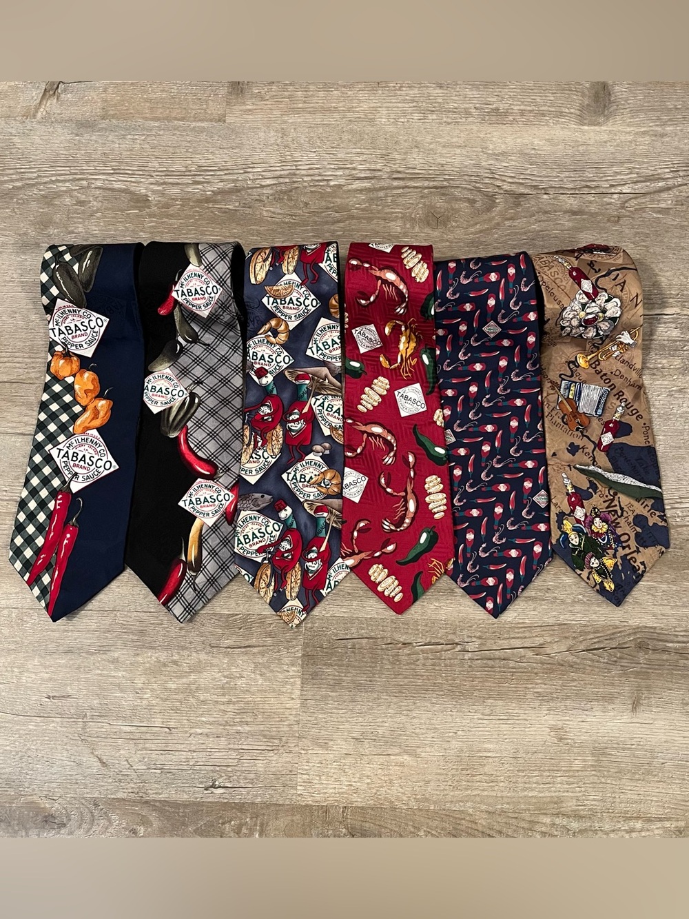 6 Tabasco Men's Silk Ties